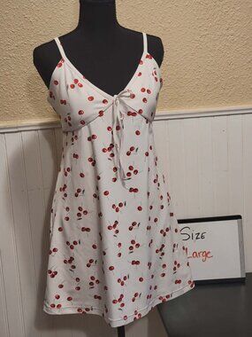 YPB Cherry Print Active Dress with shorts built in Size Large
